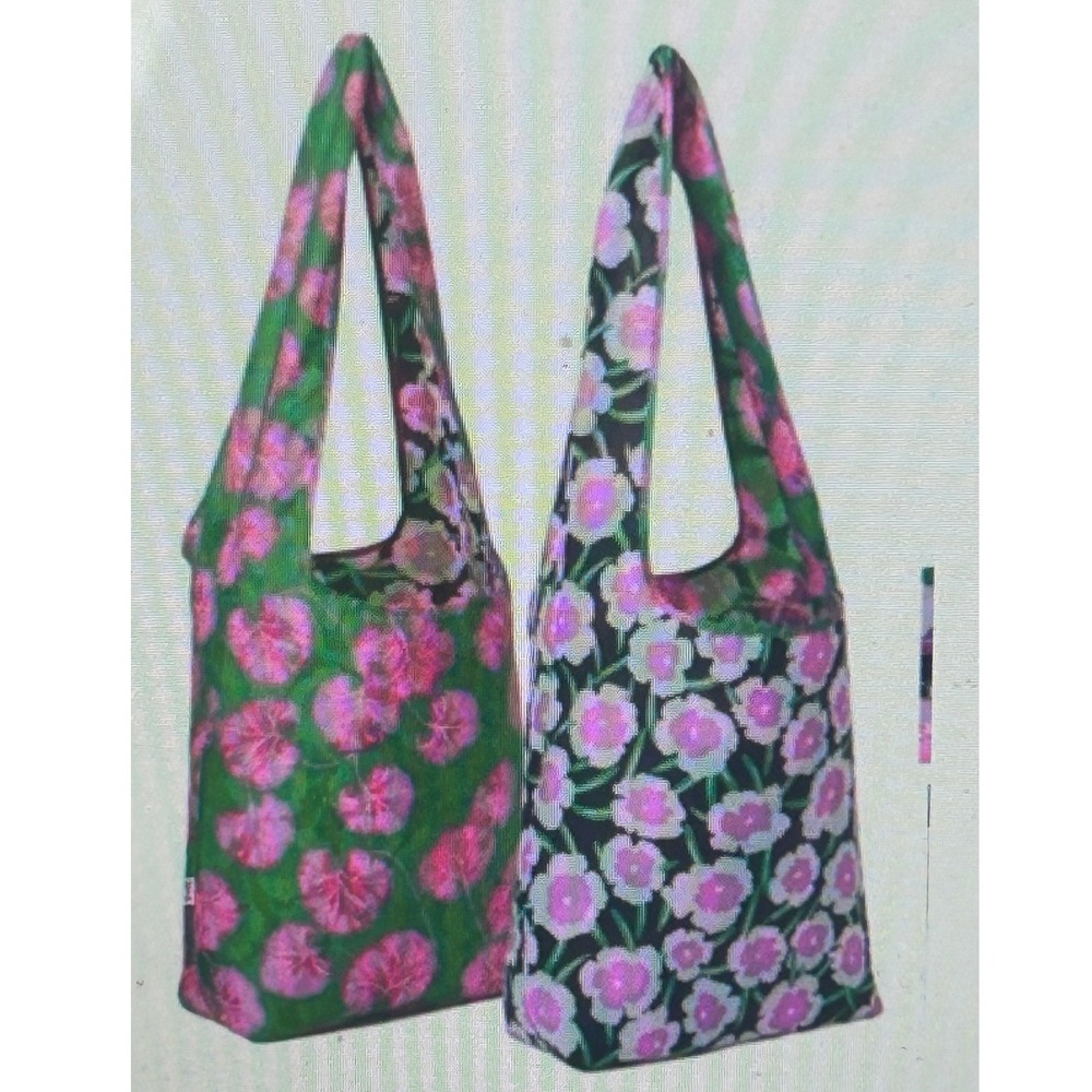 Diane von Furstenberg Target Market Bag Floral Green Pink Packable NWT#632